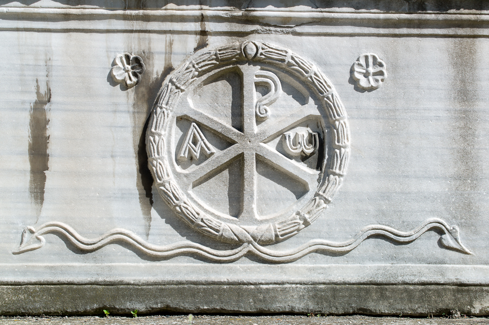 This is the Chi-Rho cross, from a sarcophagus in Istanbul.