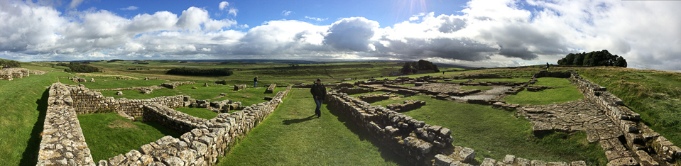 This gives you a good sense of the extent of the Housesteads Fort. Photo by Monique Relova (iPhone Pano)