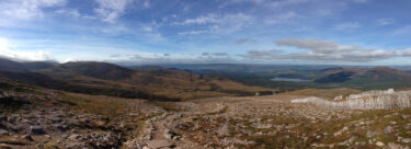 A panoramic view (iPhonography) nearing the summit of Cairn Gorm mountain, near Aviemore